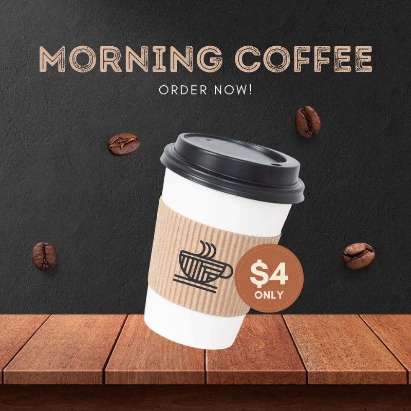 Top view of custom coffee cup mockup