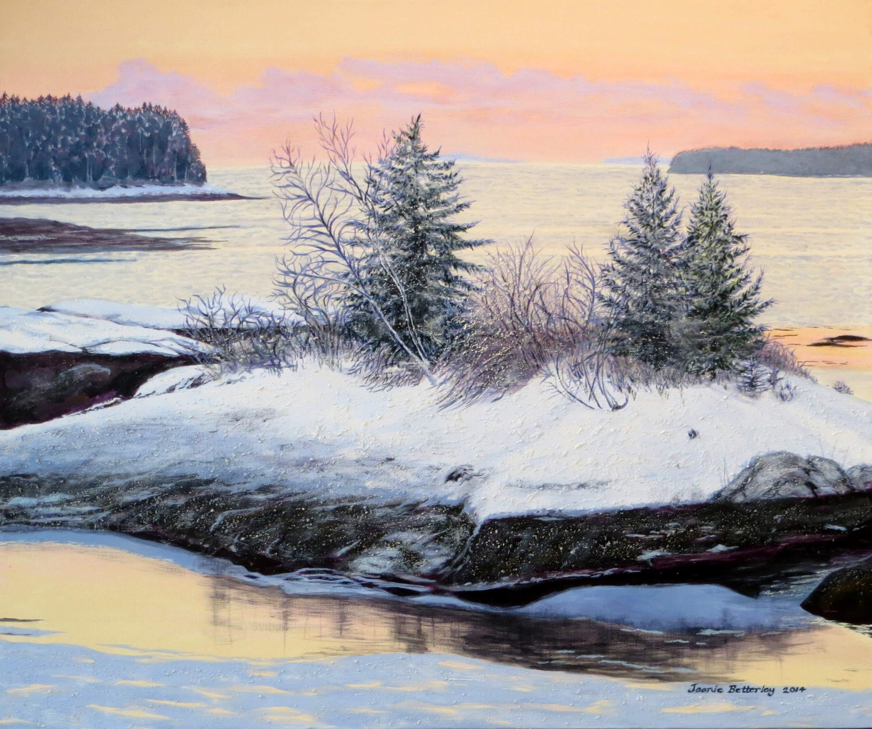 Winter Sunset on Muscongus Bay, Friendship, Maine