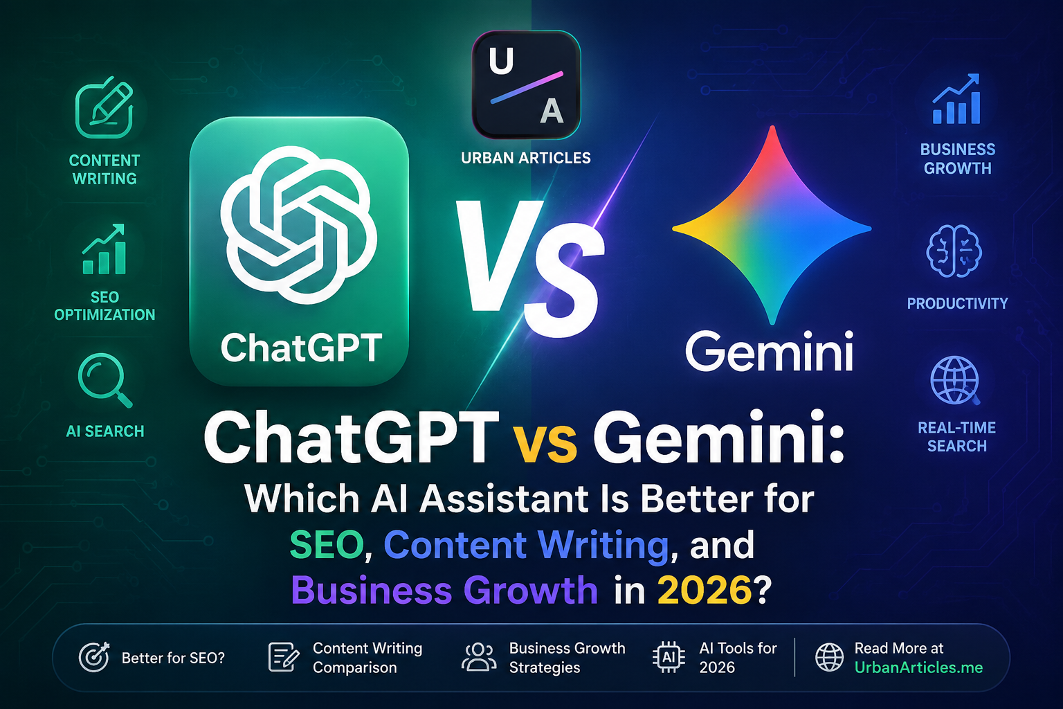 ChatGPT vs Gemini: Which AI Assistant Is Better for SEO, Content Writing, and Business Growth in 2026? | Urban Articles