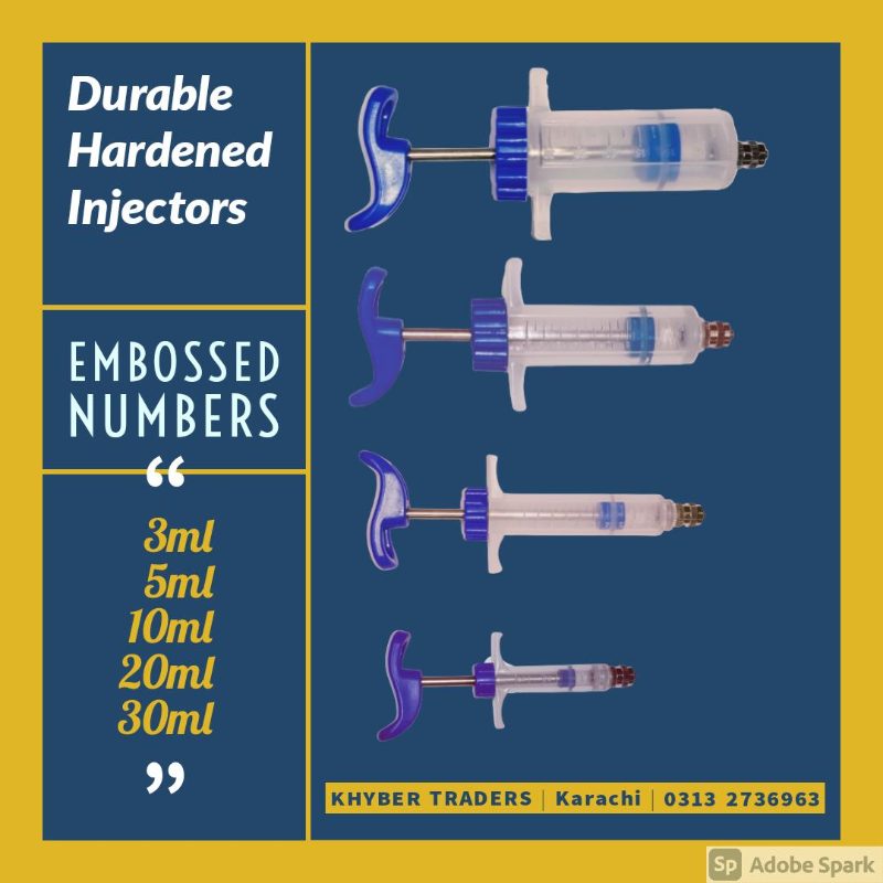 Durable Reusable Injectors 3ml, 5ml, 10ml, 20ml, 30ml, 50ml — Steel Needles and Reusable Injectors for Vet Use | Khyber Traders