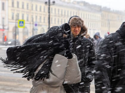 Усиление ветра и снегопад произойдут в Петербурге 25 февраля