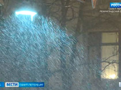 Циклон накануне принес в Петербург мокрый снег, дождь и сильный ветер