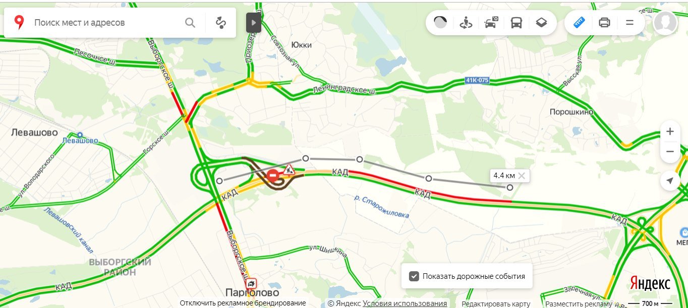 Пробки на каде спб сейчас карта онлайн
