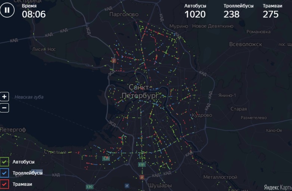 Карта транспорта спб в реальном времени. Яндекс карты не показывает трамваи.