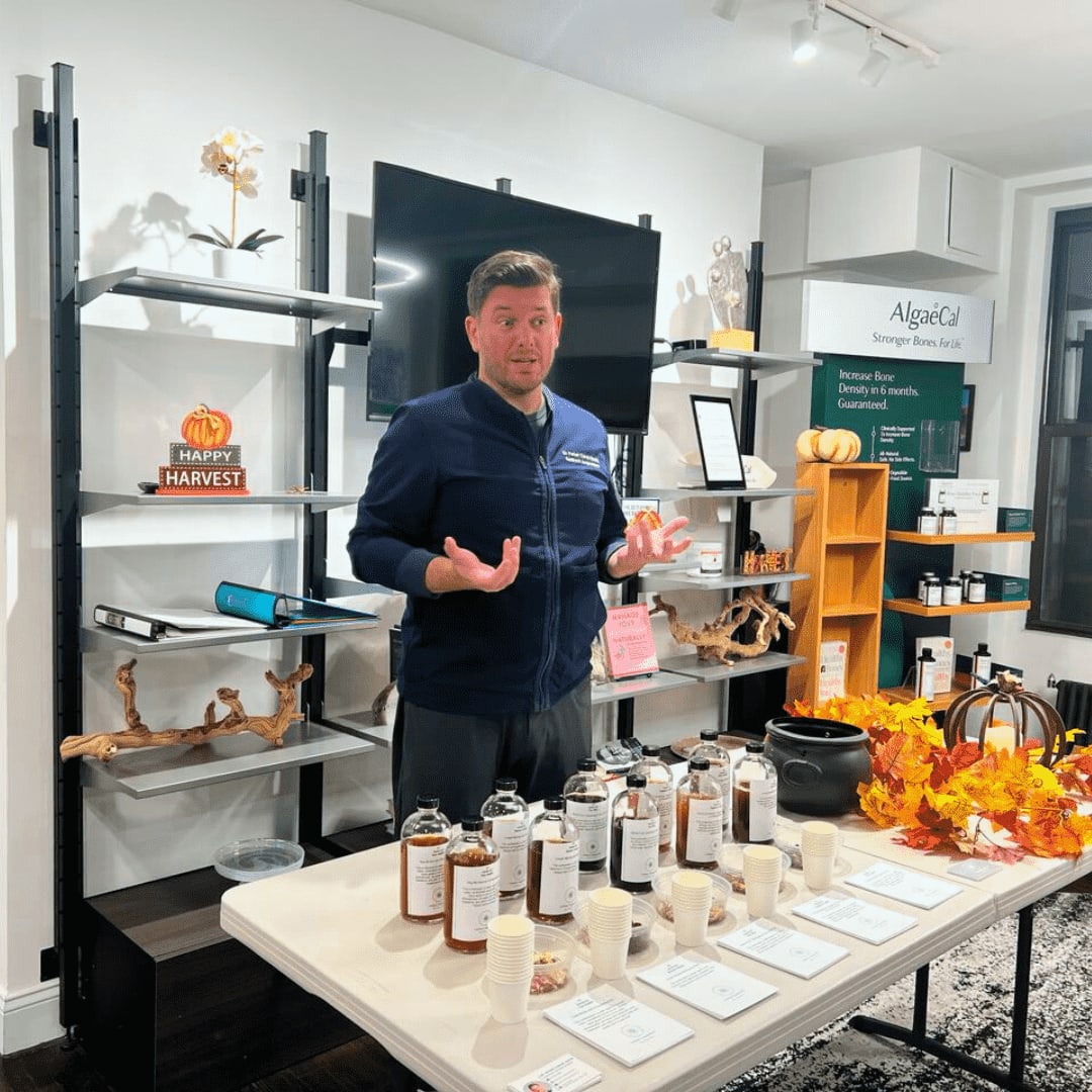 Dr. Caron teaching acupuncture techniques at a UWS seminar for NYC practitioners