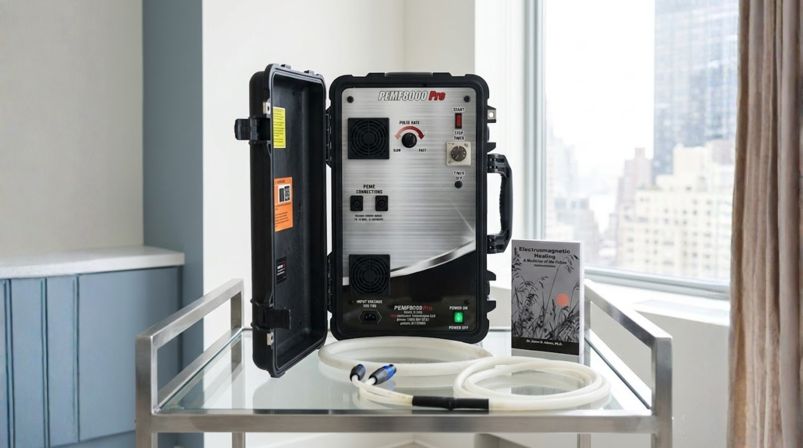PEMF8000 Pro device used by Dmitriy Kovarskiy LMT at Midtown Manhattan office