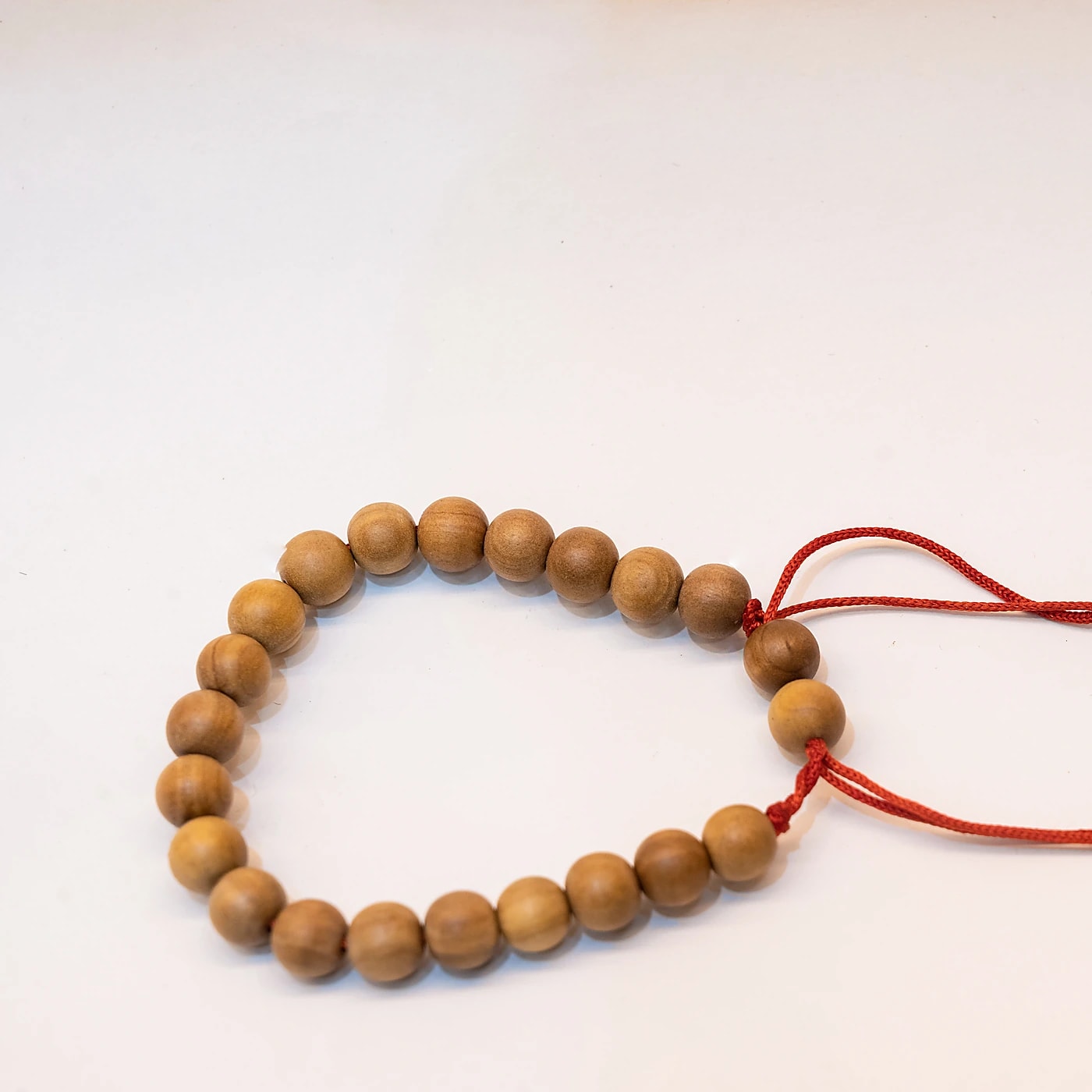 Pure Mysore Sandalwood (Chandan) Fragrant Round Bead Bracelet - Angle 3