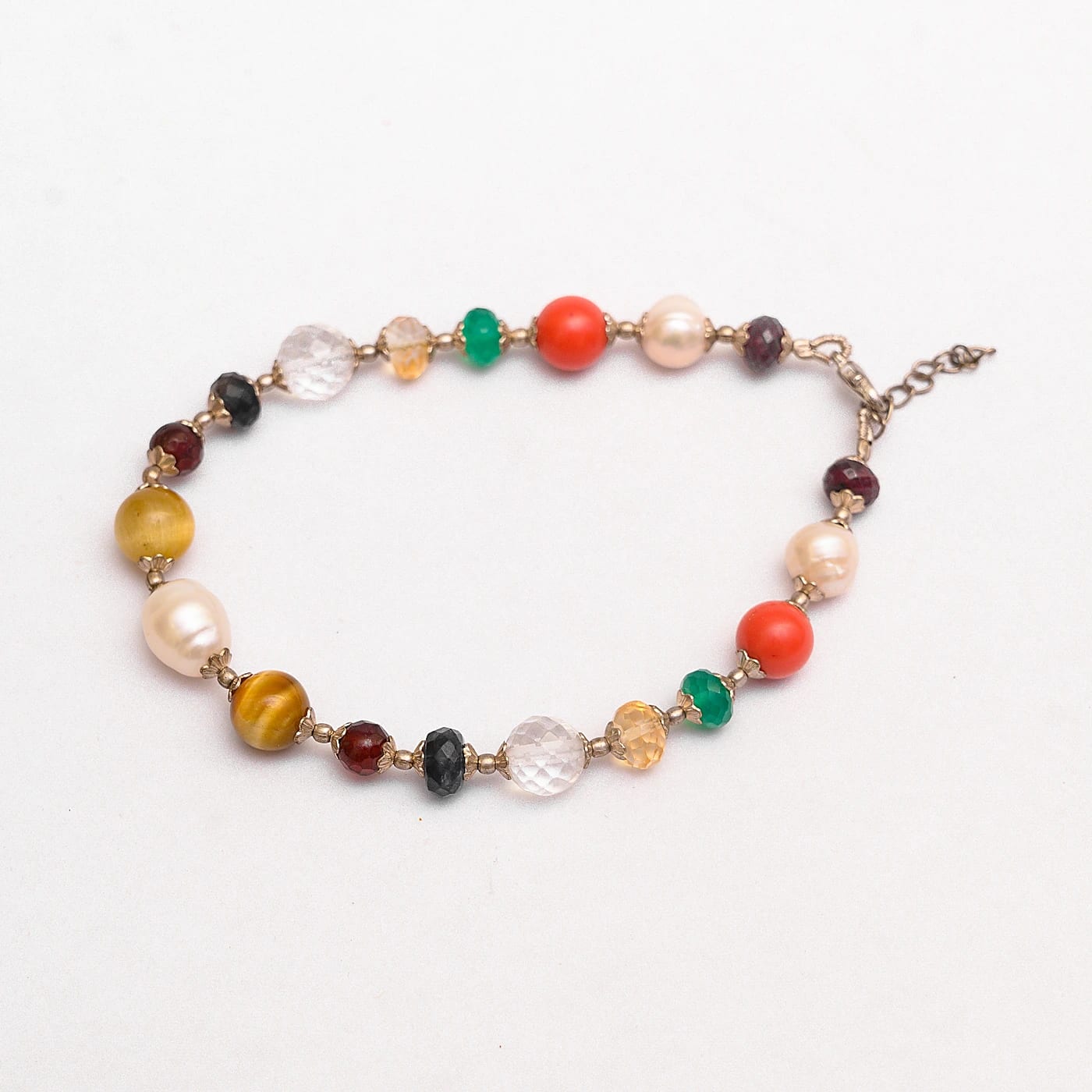 Astrological 9 Planets (Navratan) Energy Bracelet - Angle 2