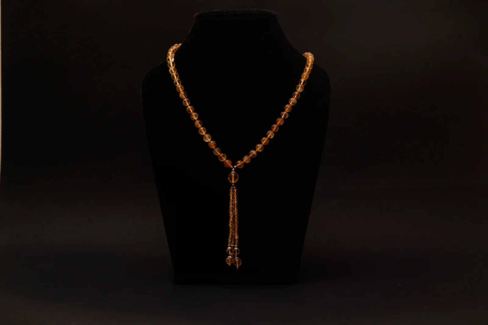 Radiant Golden Citrine Wealth & Success Mala — detail view