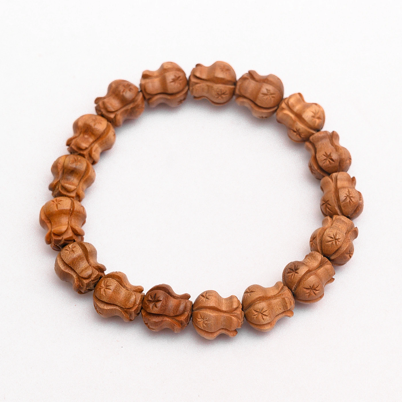 Sacred Sandalwood Hand-Carved Kalash Auspicious Bracelet