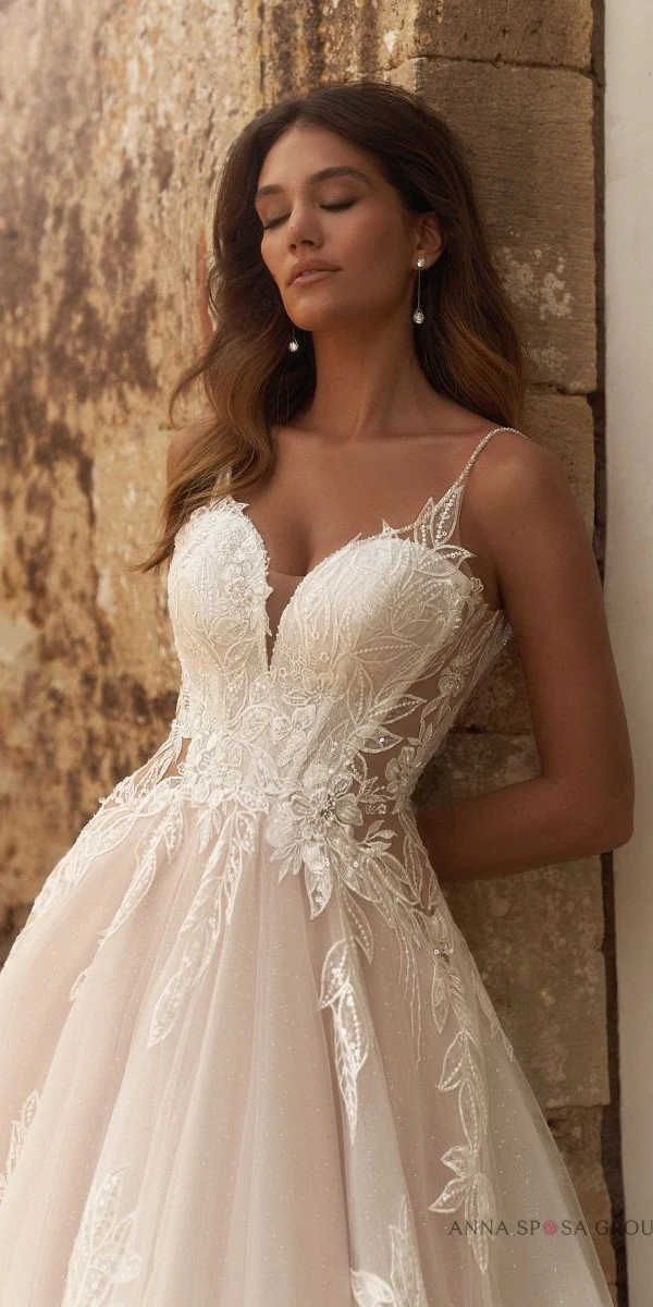 Robe de mariée ISA A-line - Boutique Monica Mariage Toulouse - vue de face