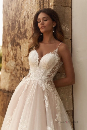Robe de mariée ISA A-line - Boutique Monica Mariage Toulouse - vue de face