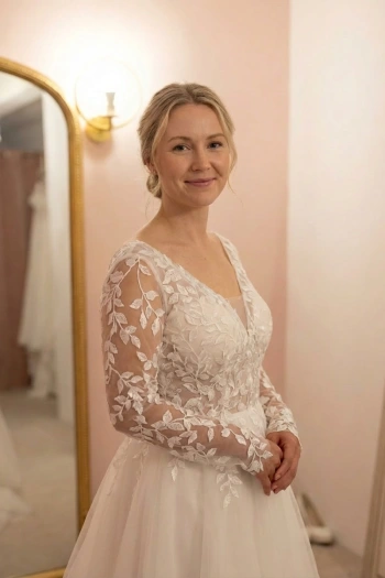 Robe de mariée en promotion Feulini (taille: grand 38, petit 40)