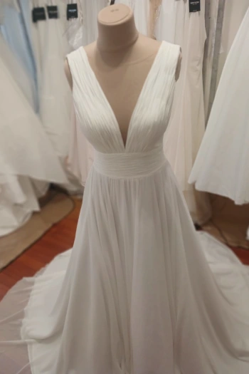 Robe de mariée bohème-chic Athena (Taille 38) manches amovibles
