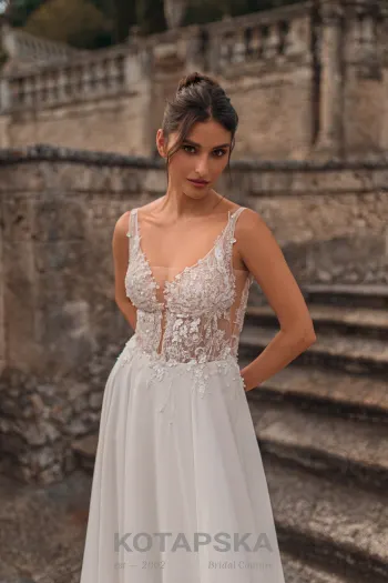 Robe de mariée bohème Chanel (Taille 38-40) - Monica Mariage Toulouse