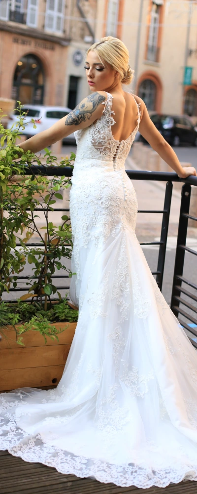 robe de mariée sirène dentelle Monica Mariage Toulouse