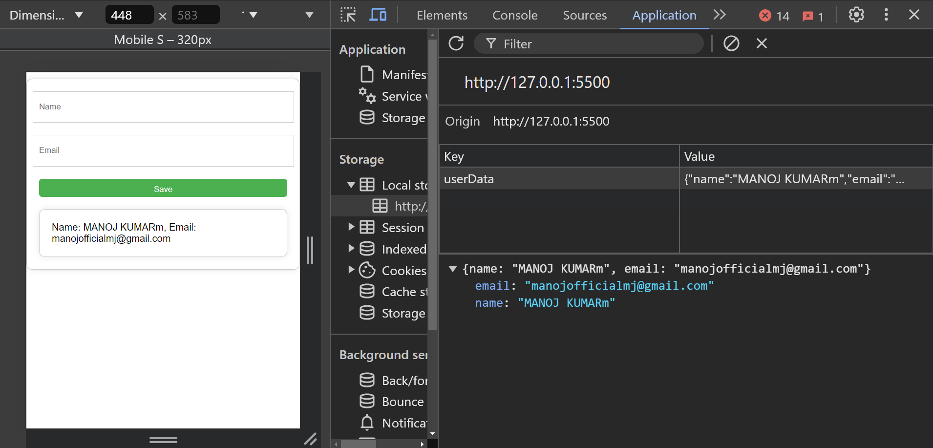 Local Storage in JavaScript