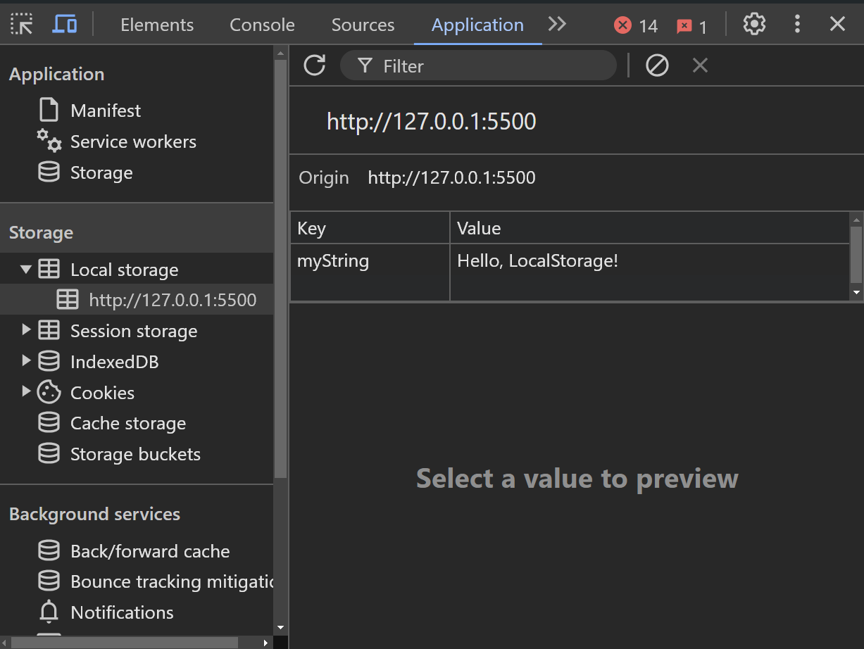 Local Storage in JavaScript