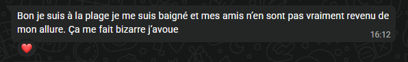 Résultat client à la plage