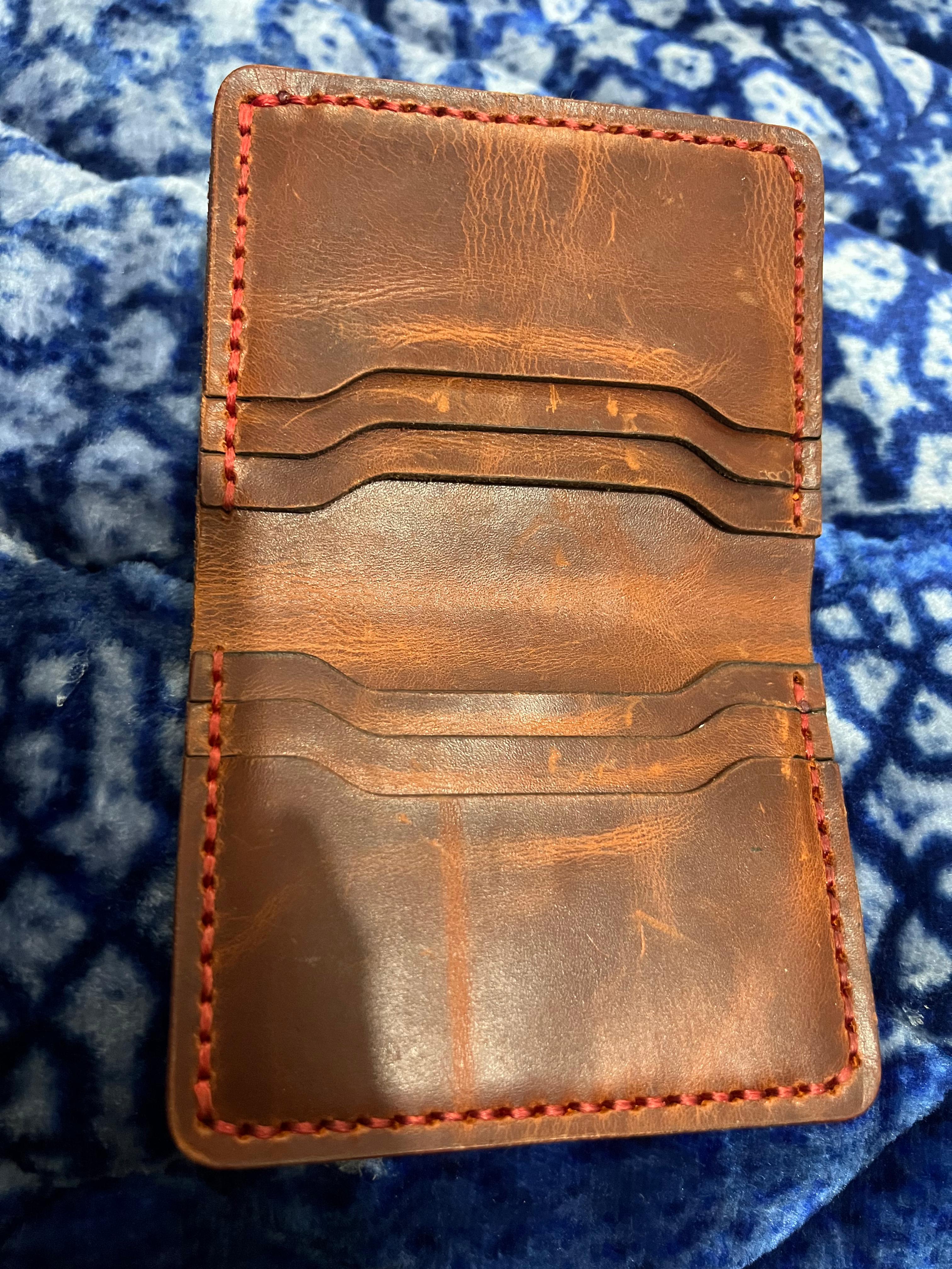 Wax Pull Up Leather Card Holder + Mini Wallet