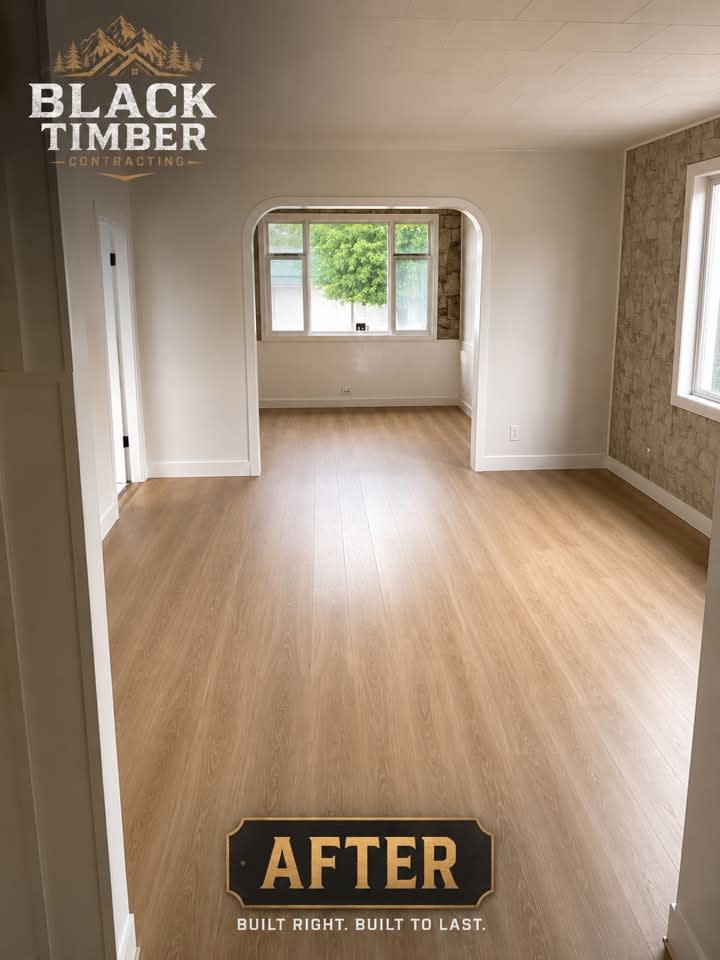After — Worn Hardwood → Luxury Vinyl Plank