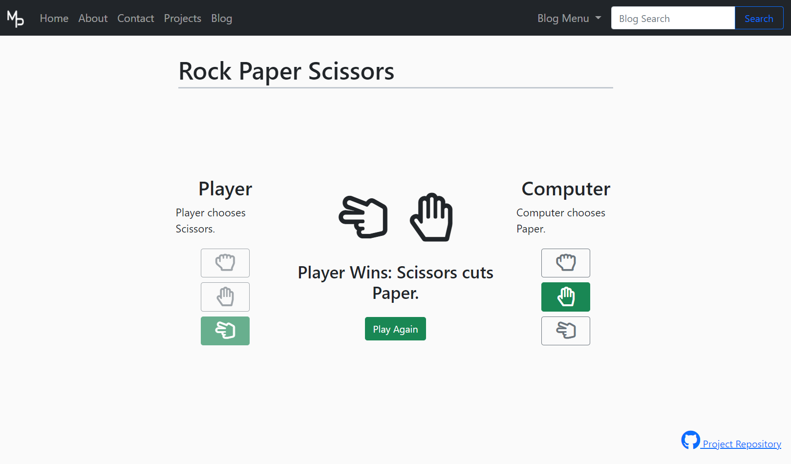 Rock, Paper, Scissors Game