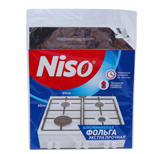 Niso gaz plitasi himoya folgasi, 24 mikron, 50x60 sm, 50 dona — Alyuminiy folga
