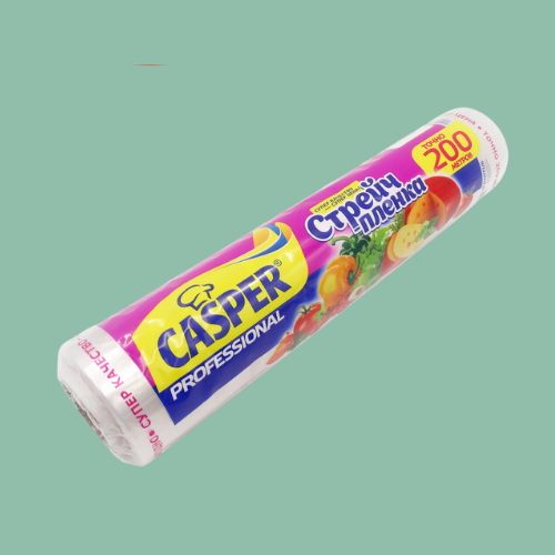 Oziq-ovqat steych plyonkasi CASPER PROFESSIONAL, 30 sm kenglik, 200 metr — Oziq-ovqat plyonkasi