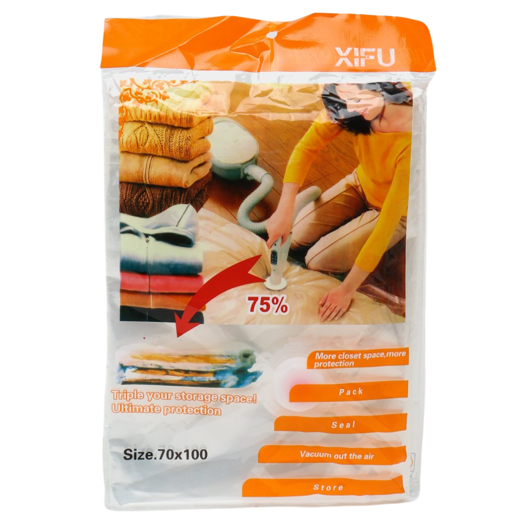 Shkafingizda 75% ko'proq joy: 70x100 sm o'lchamdagi vakuumli paket — 2