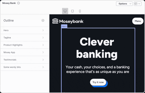 editor previewing content on screen