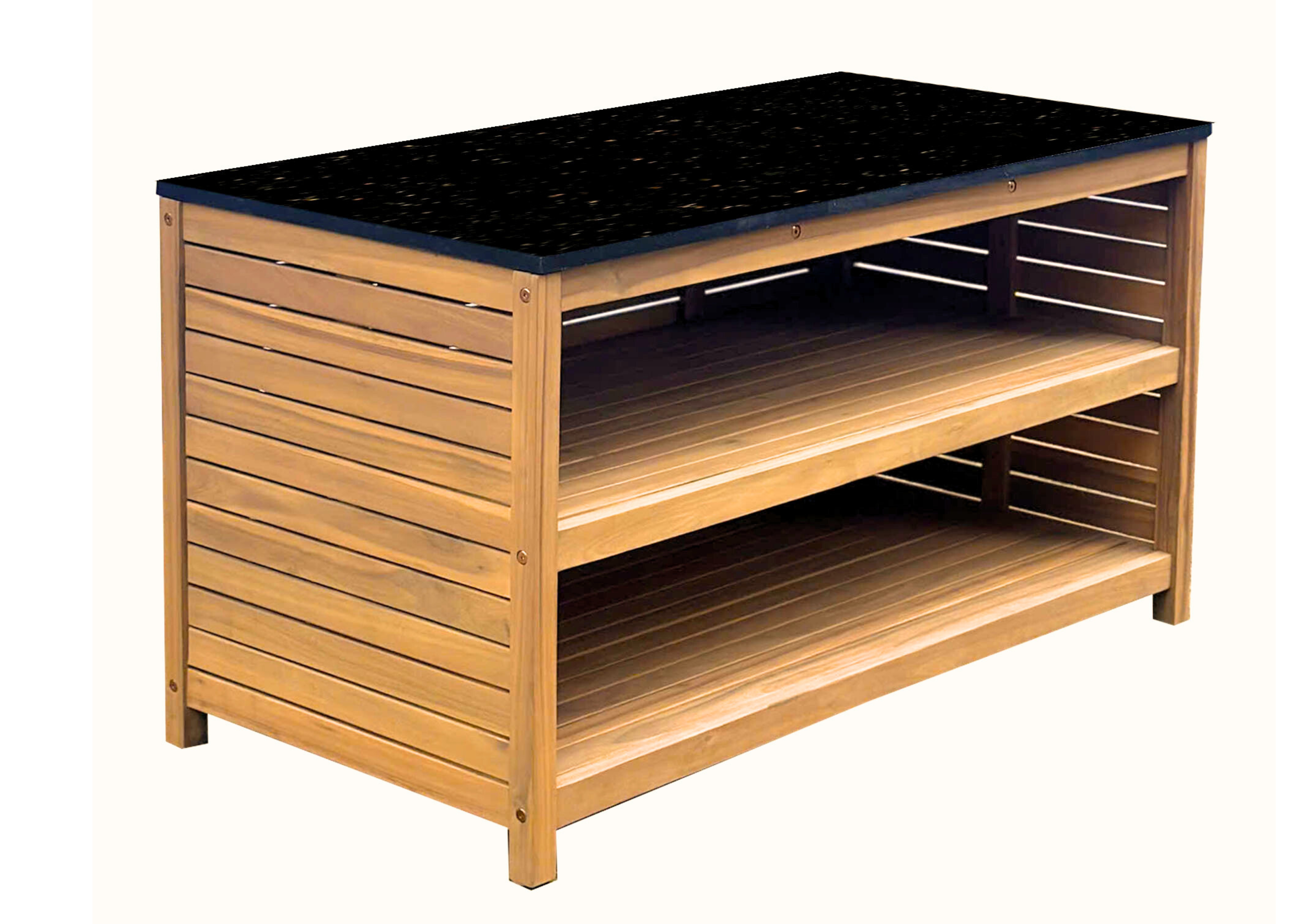 2-Shelf Kitchen Cabinet with Granite Top