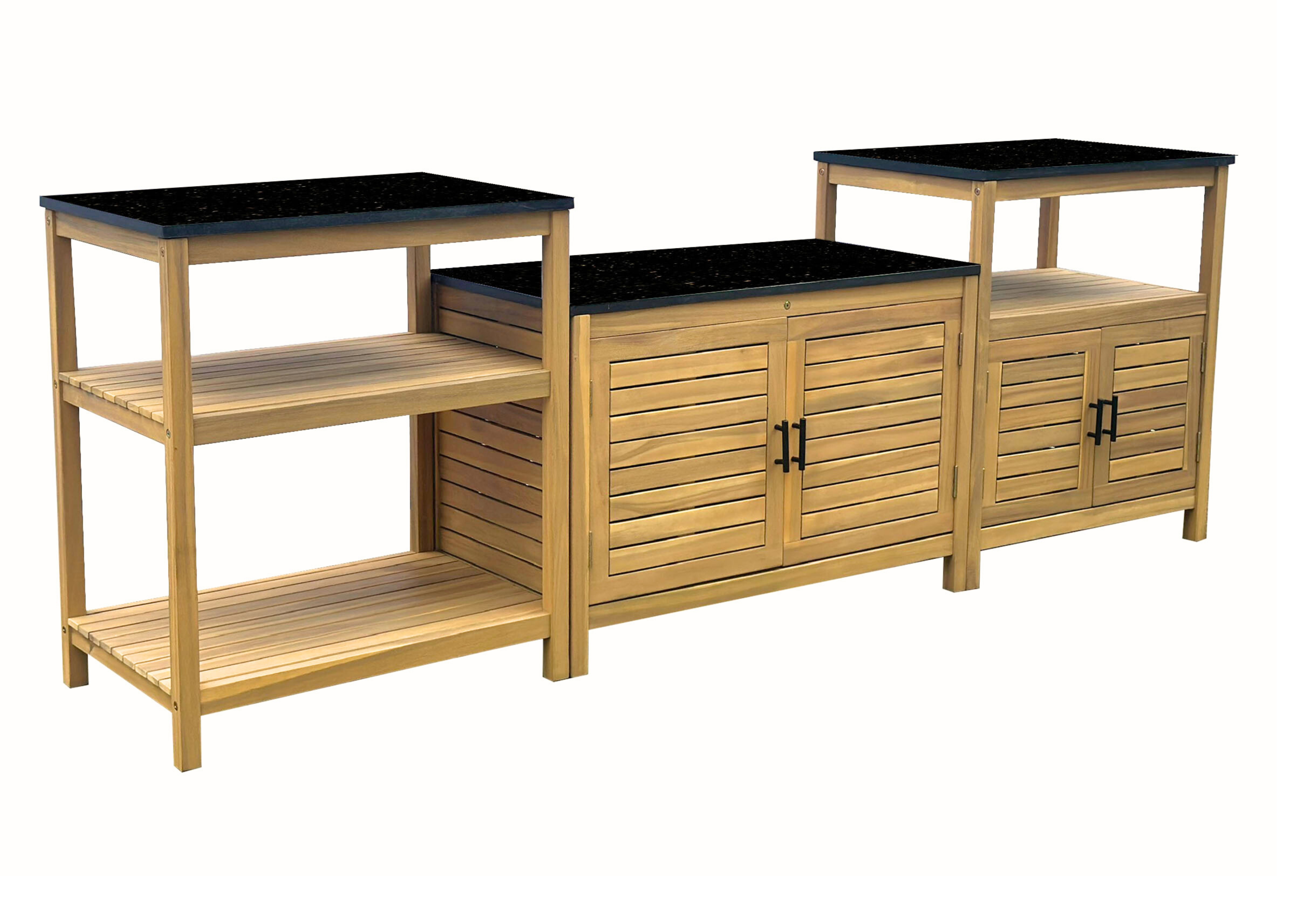 3-Pcs Acacia Granite Kitchen Set. - Image 2