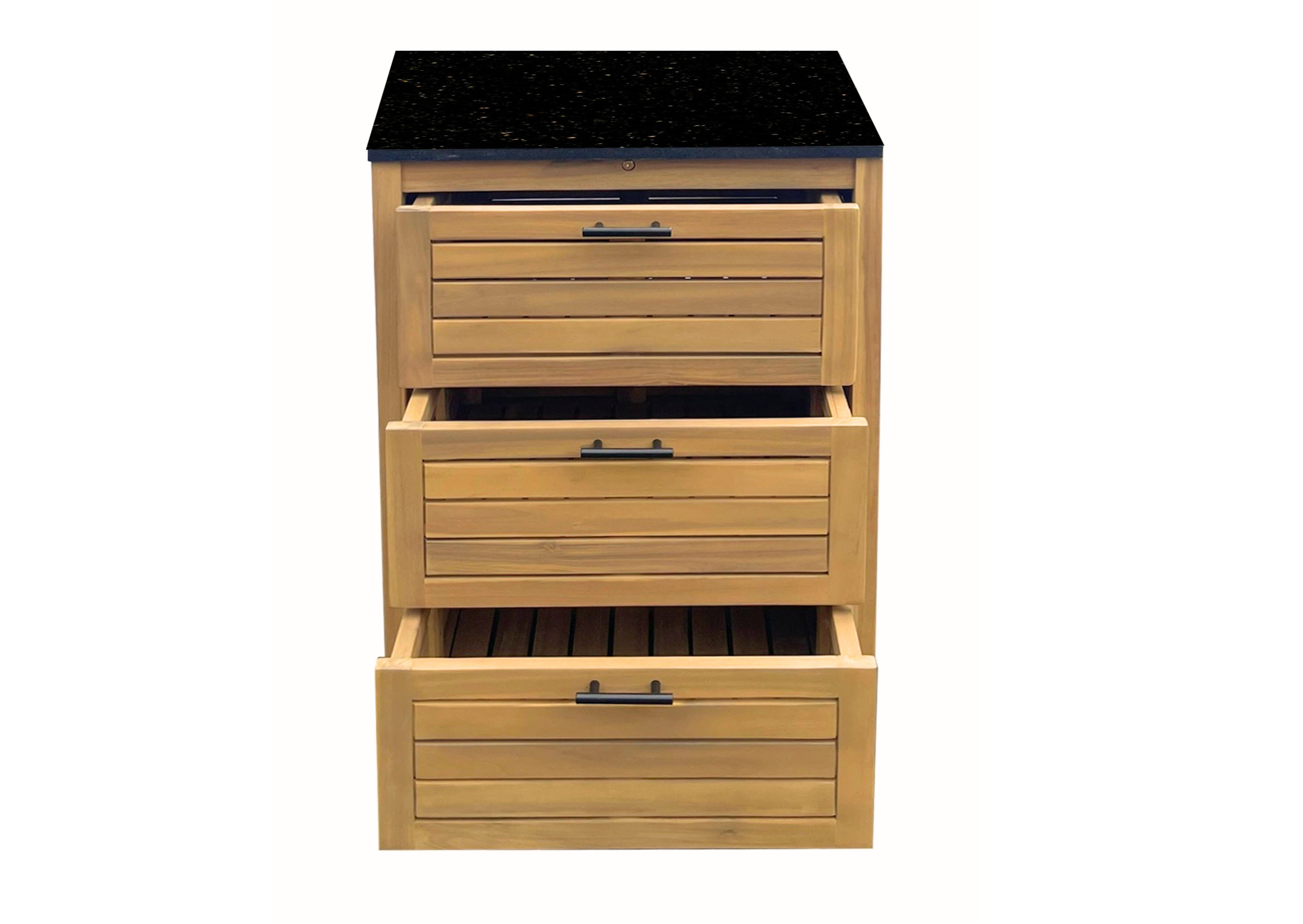 Kitchen Cabinet 3 Drawer with Granite Top - Image 3