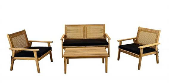 4 PCS PATIO RATTAN SET 