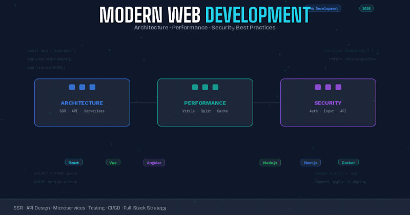 Modern Web Development in 2026: Architecture, Performance, and Security Best Practices