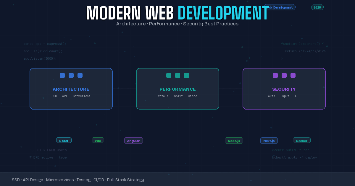 Modern Web Development in 2026: Architecture, Performance, and Security Best Practices