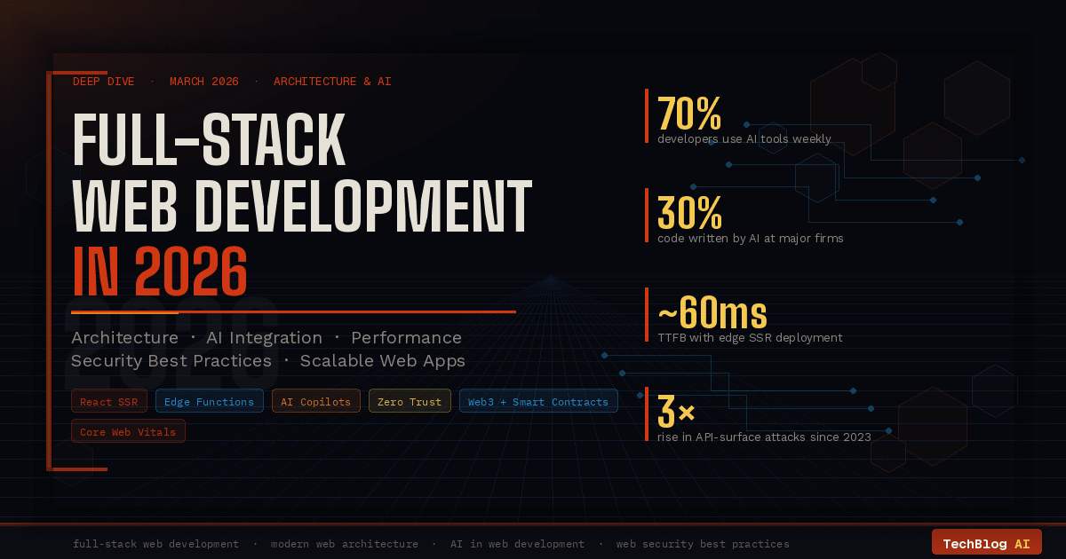 Full-Stack Web Development in 2026: Architecture, AI Integration, Performance & Security Best Practices