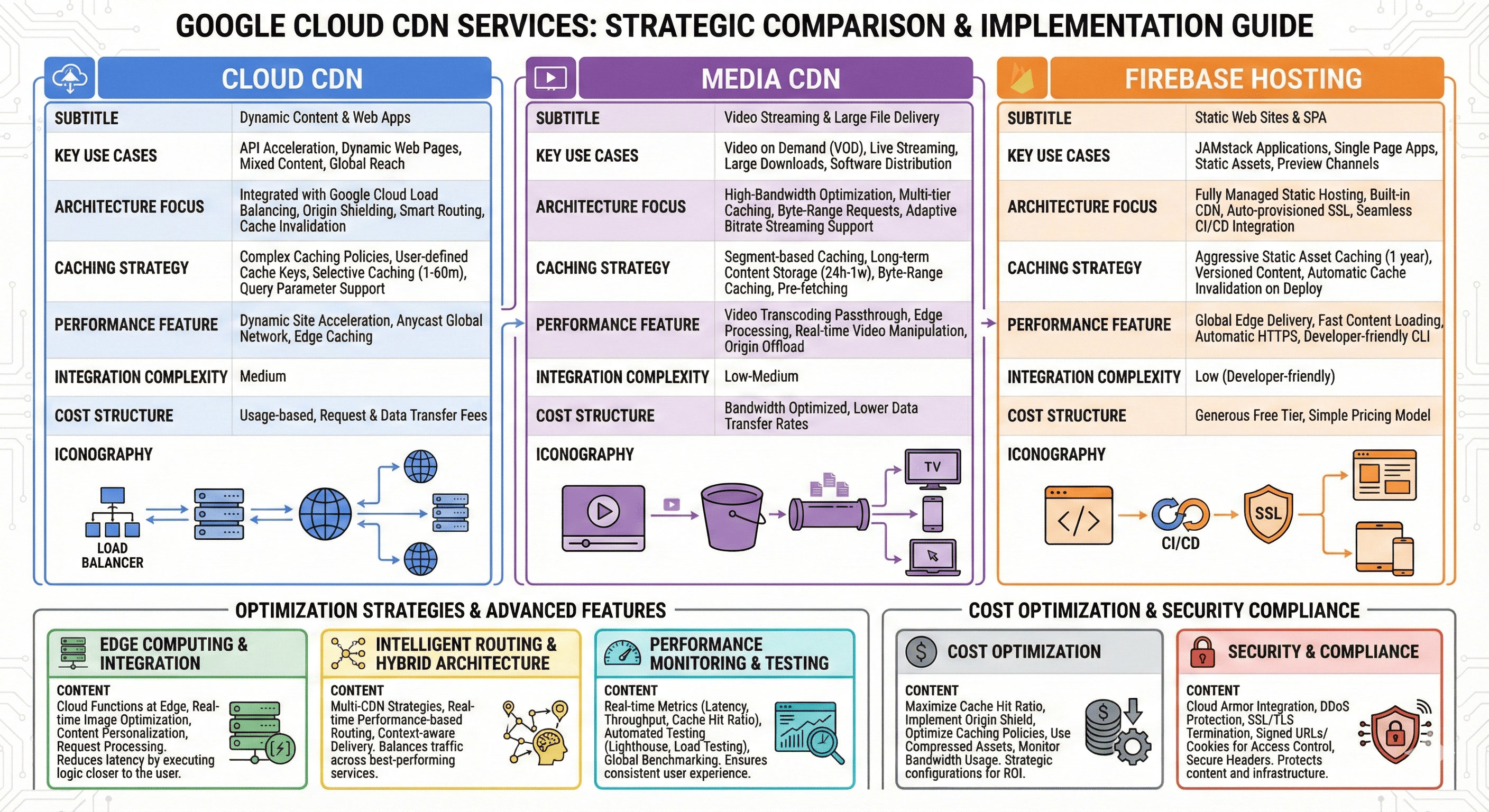 GCP CDN Services Complete Guide - Cloud CDN vs Media CDN vs Firebase Hosting Implementation Strategy