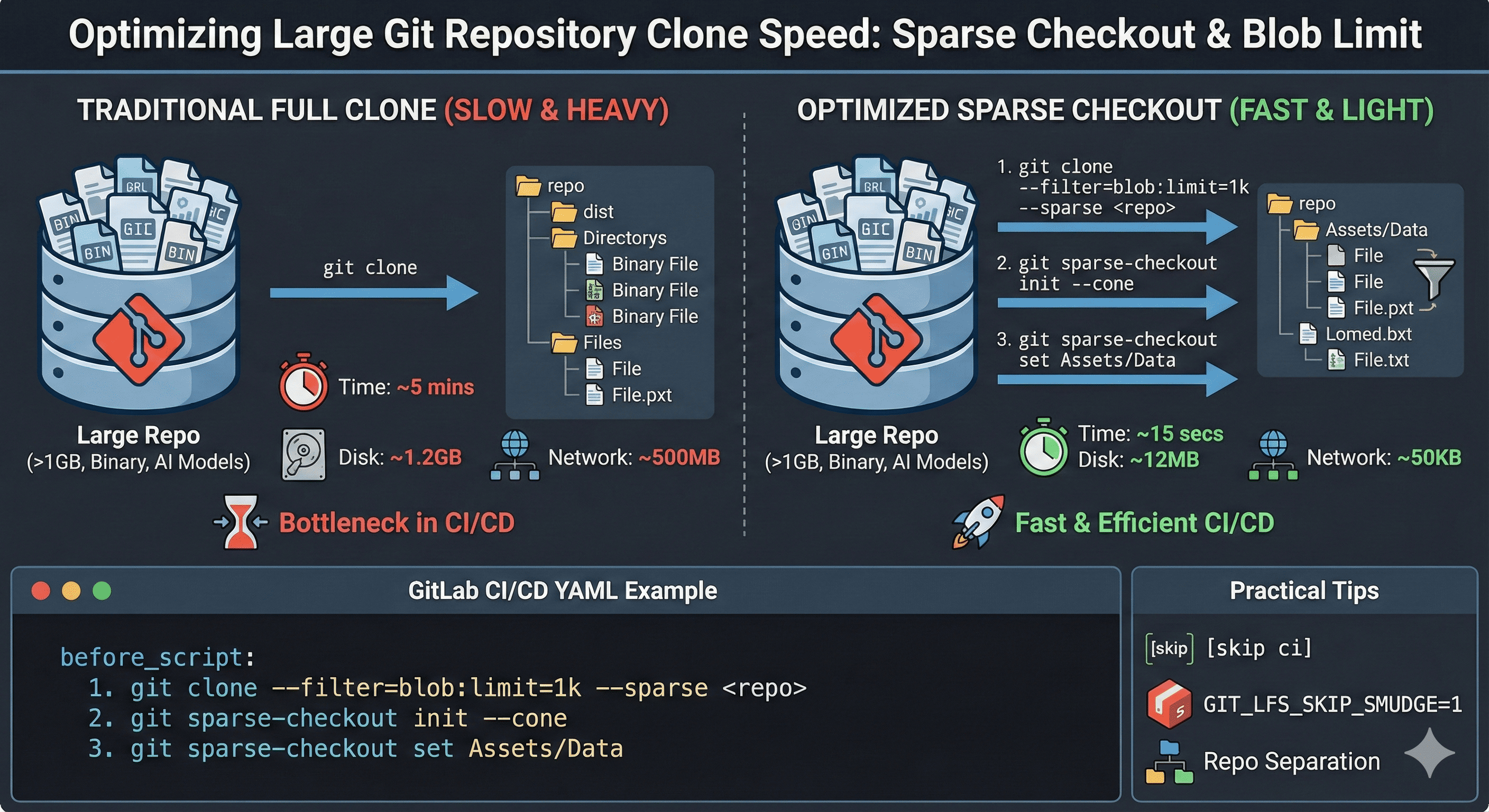 Cutting CI/CD Time in Half with Git Sparse Checkout: A Practical Guide