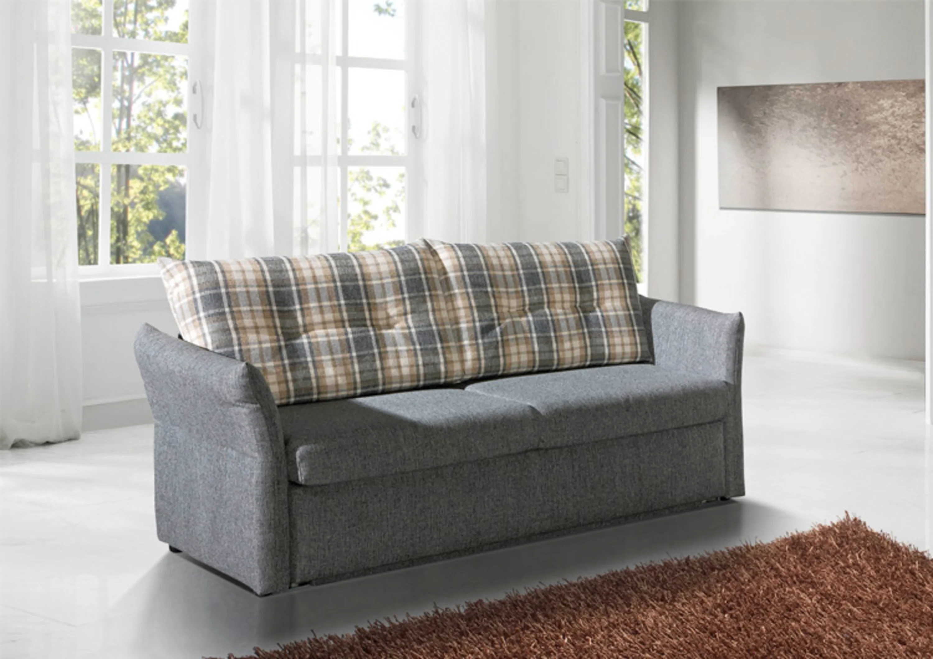 Sofa grau mit 2 Sitzplätzen