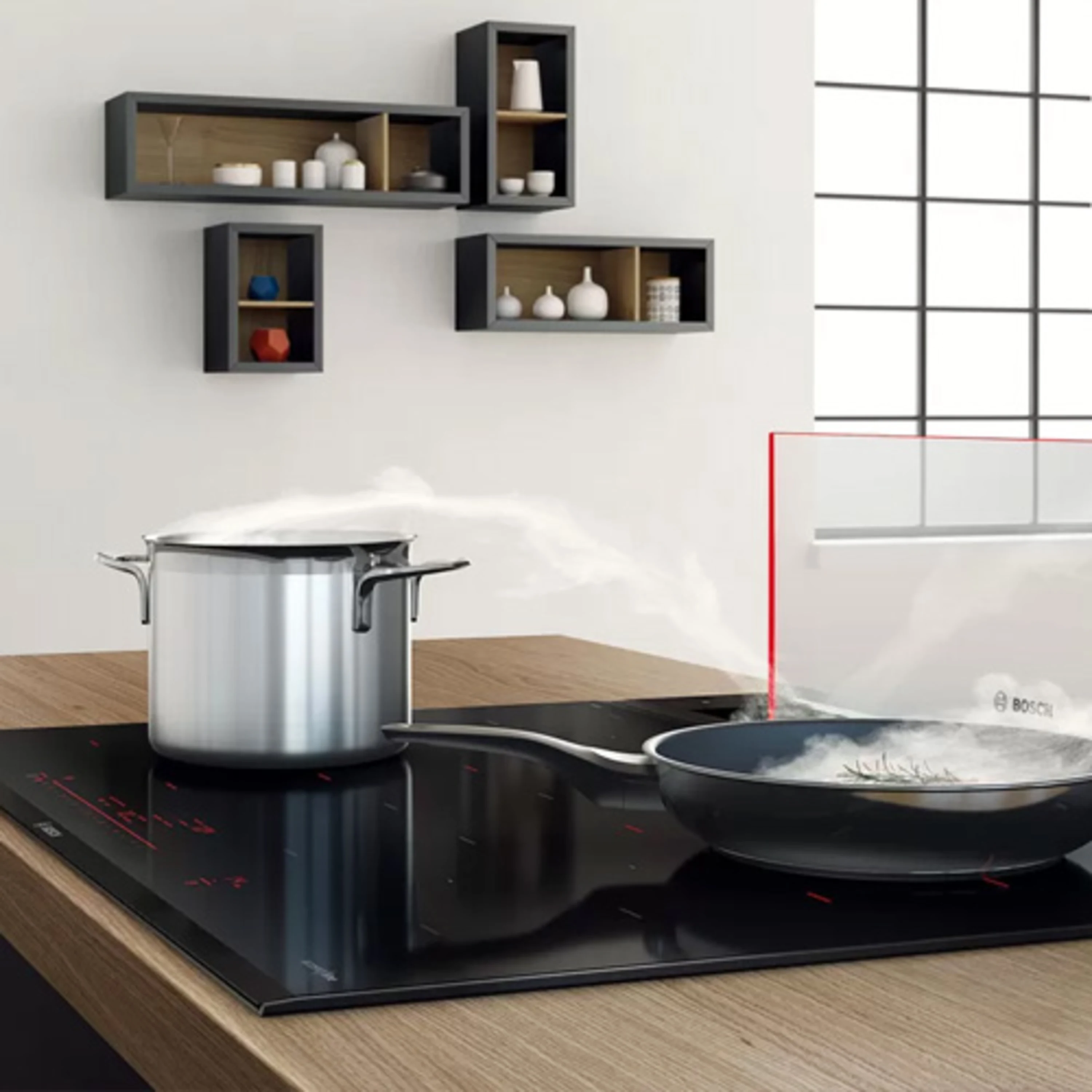 Herd mit einem Topf darauf