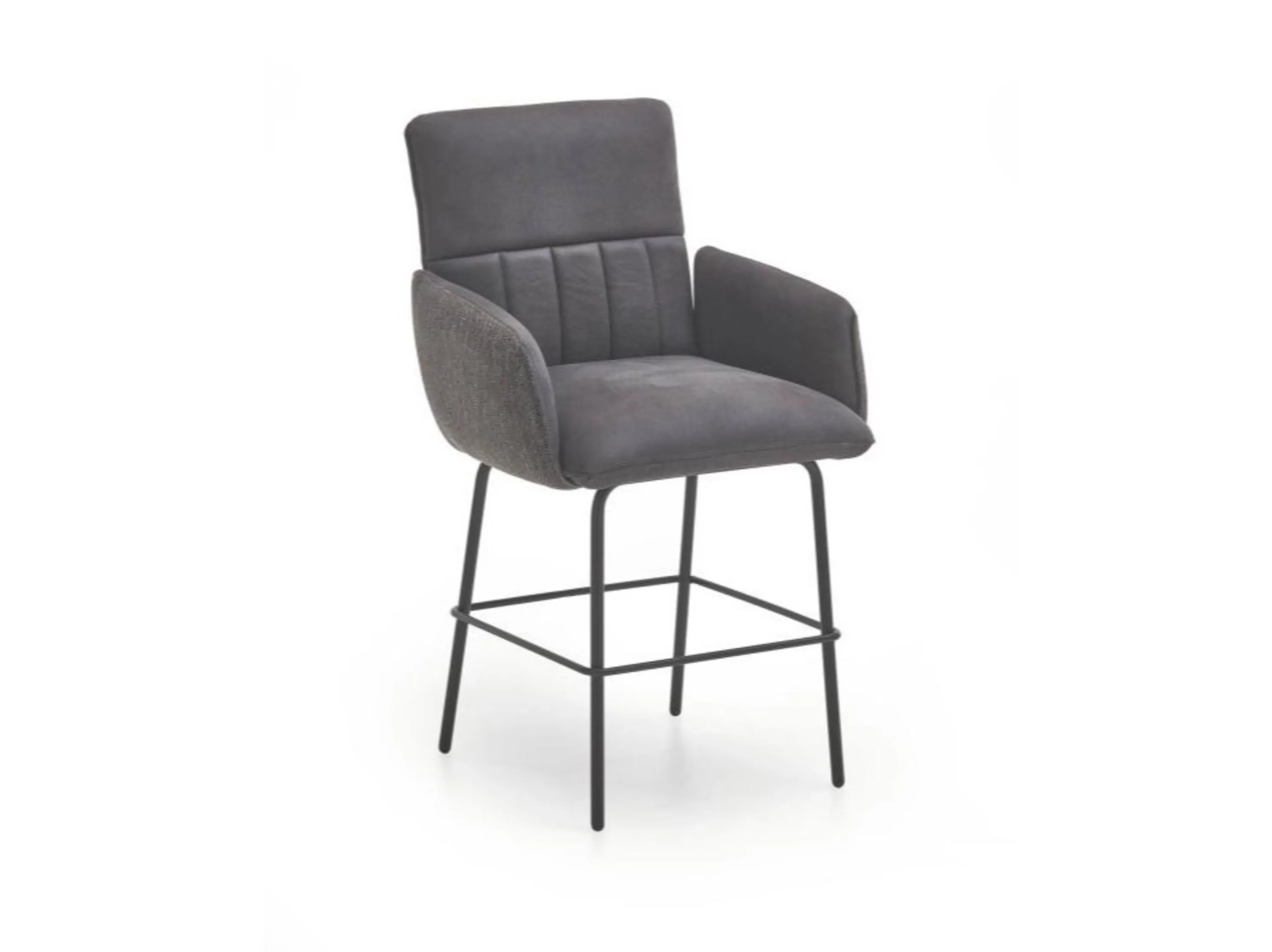 Der graue Samt Barhocker mit schwarzen Beinen