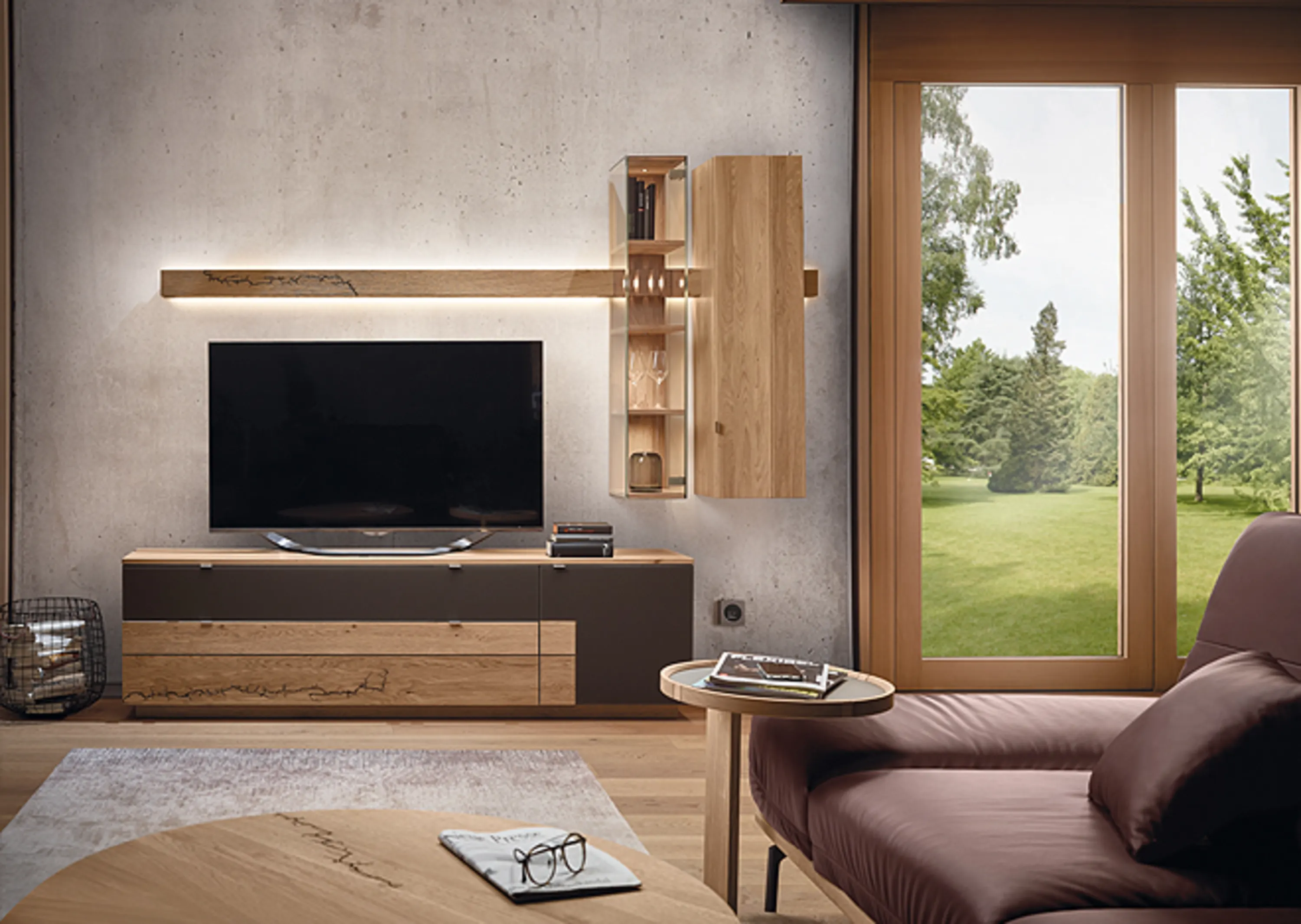 Signatura Wohnzimmer mit Couch und Fernseher