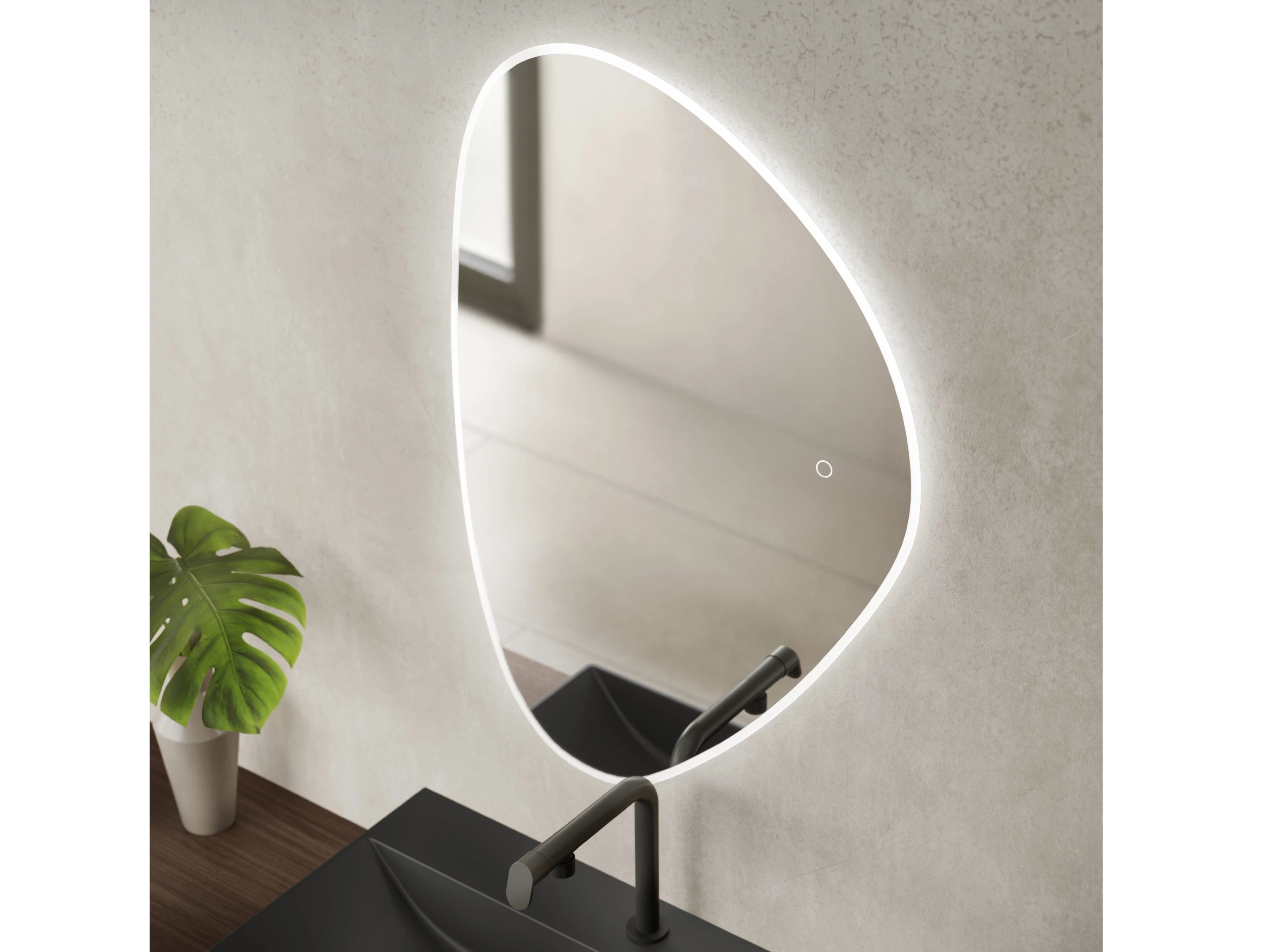 Spiegel mit einem Licht darauf