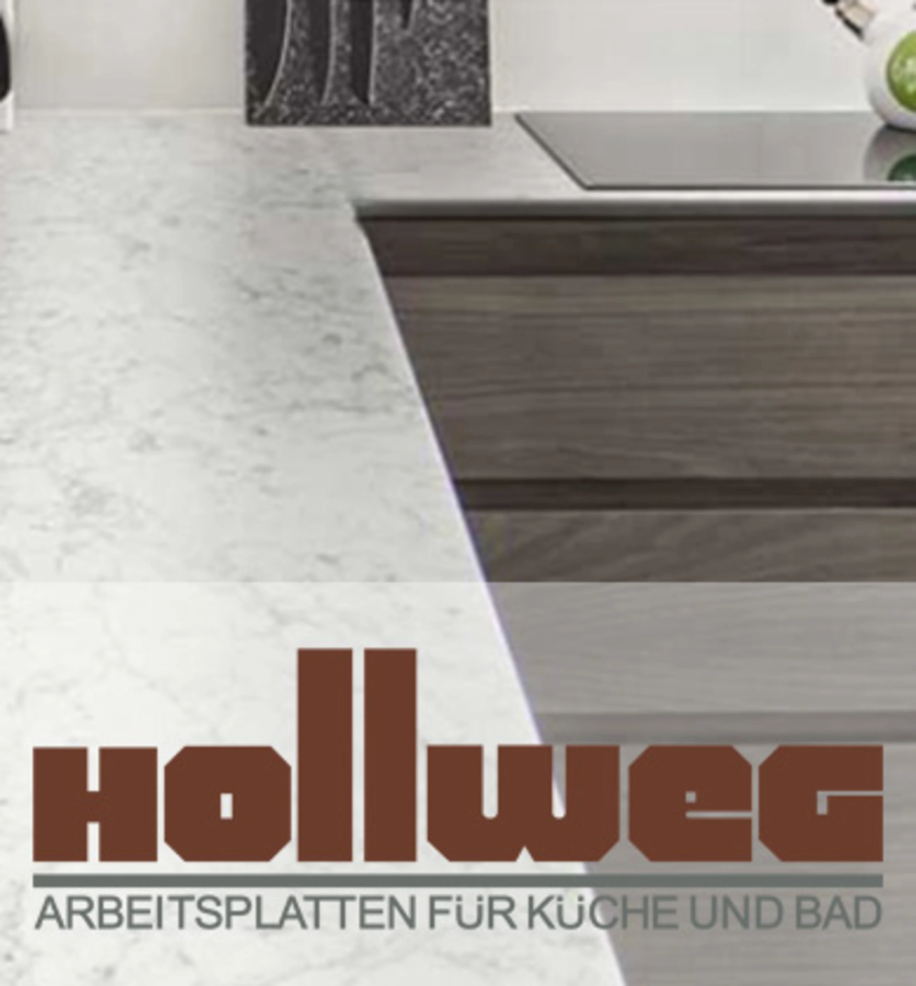 Küchentheke mit einer weißen Marmortheke