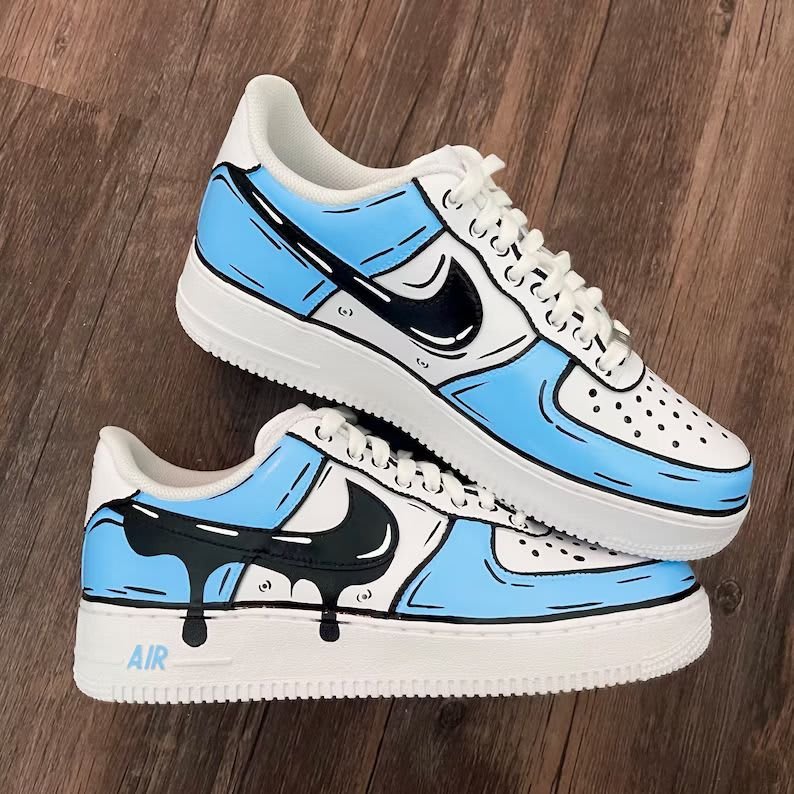 Nike Air Force 1 Custom "Carton Sky & Black": L'Arte dei Fumetti ai Tuoi Piedi