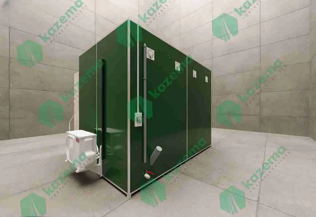 Luxury 4 Cabin Portable Toilet with Dual Door view 2