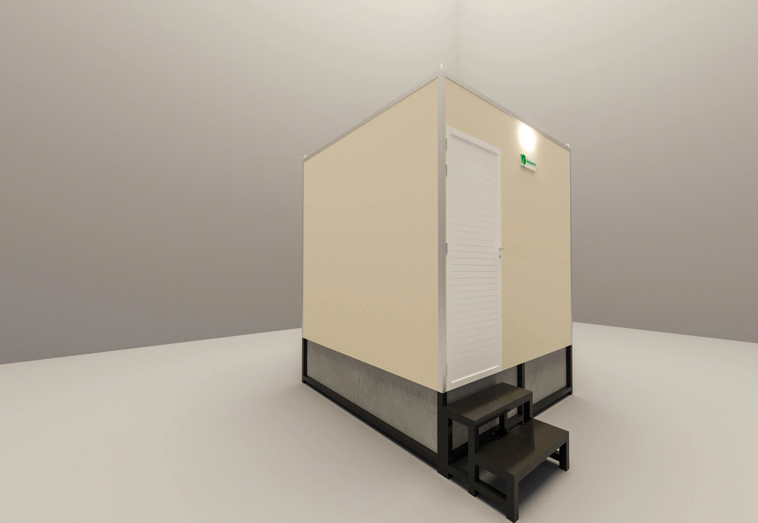 Twin Modular Toilets with Open Area - View 1