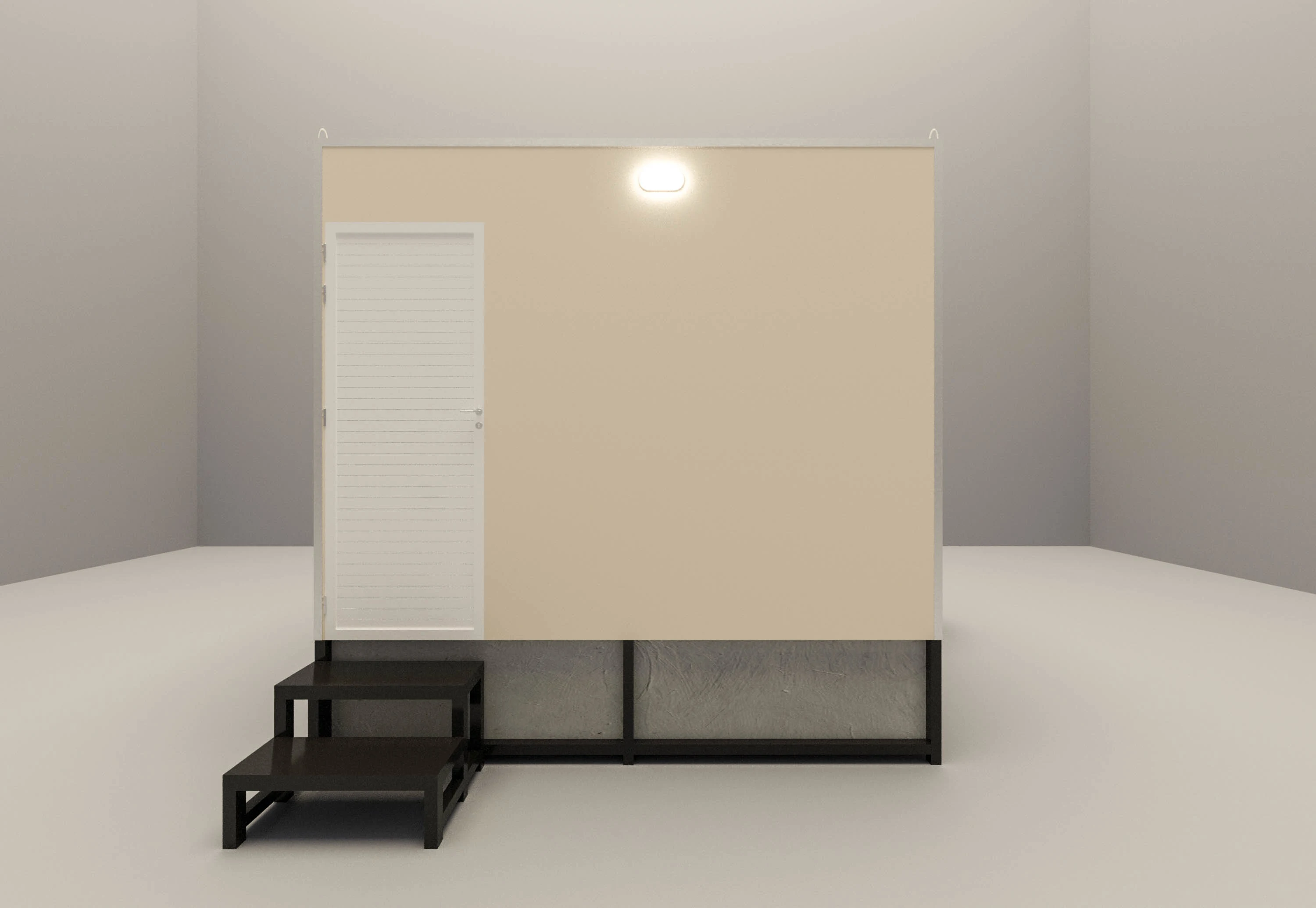 Three-Cabin Modular Toilets with Open Area - View 1