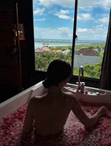 Relaxing flower bath experience at a spa in Nusa Dua, Bali